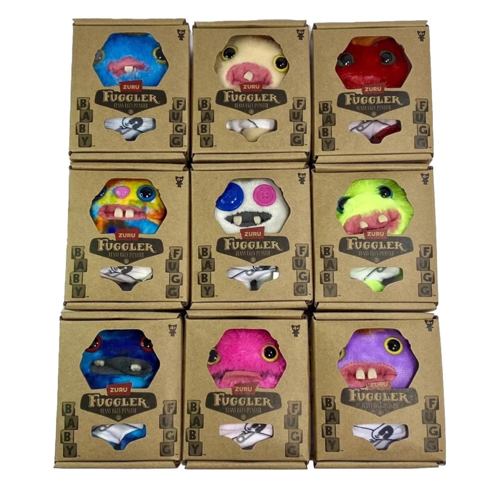 Fuggler Baby Series 3 COMPLETE SET Funny Ugly Monster Plush Toy Set 9 Collection